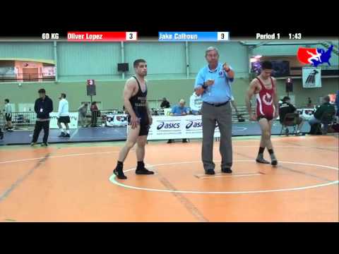 Oliver Lopez vs. Jake Calhoun at 2013 ASICS University Nationals - GR