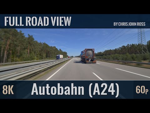 Autobahn (A24), Germany: Gudow - Gallin - Rasthof Schaalsee - 8K (4320p/60p) Ultra HD