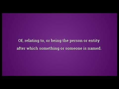 Eponymous Meaning