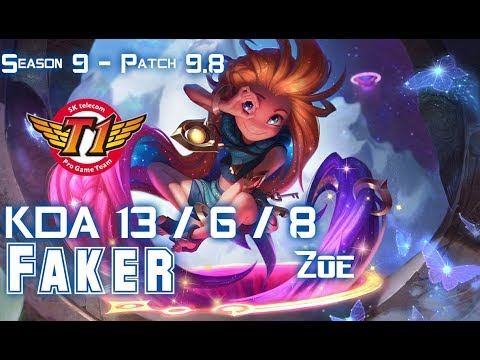 SKT T1 Faker ZOE vs JAYCE Mid - Patch 9.8 KR Ranked