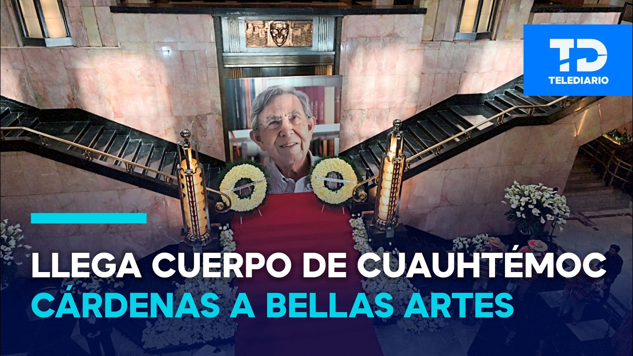 Llega cuerpo de Cuauhtémoc Cárdenas al Palacio de Bellas Artes; rinden homenaje por carrera política