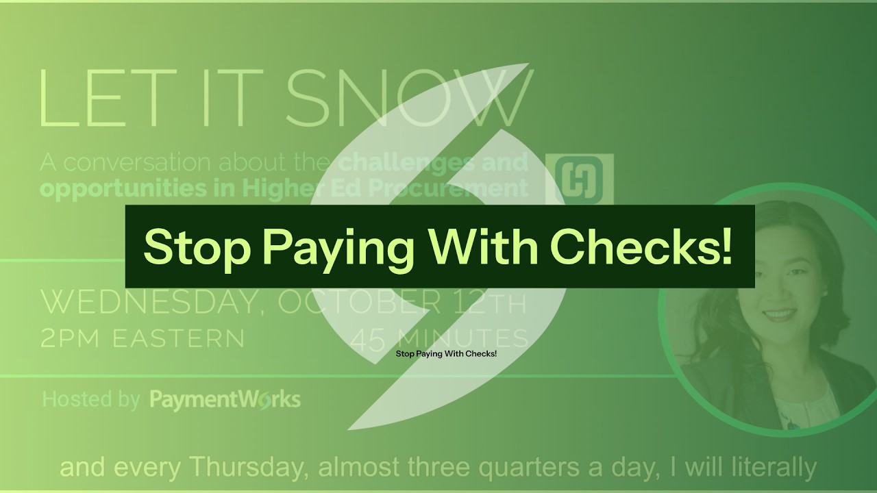 Stop Paying With Checks!