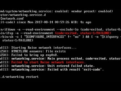 Failed to start service not found. Restart Network Linux. Restart Linux service. RTNETLINK answers: file exist. Kali failed to start Network interfaces.