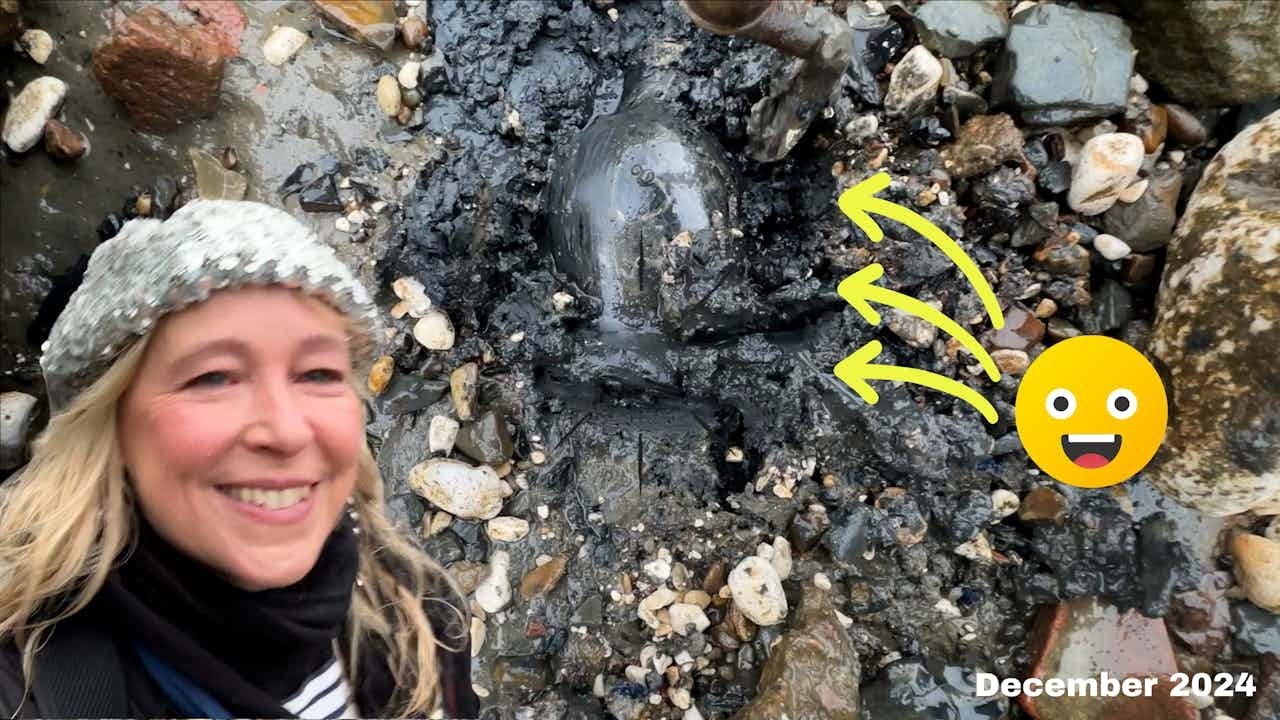 The GOOD Thing About Mudlarking in a Storm is the Tide Goes Out and Out! Mudlarking in Storm Darragh