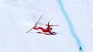 High Speed Ski Crash in 4K - Simon Billy Vars 2017 from the 245kmh start.