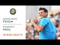 Dominic Thiem Vs Tommy Paul - Round 1 Highlights | Roland-Garros 2019
