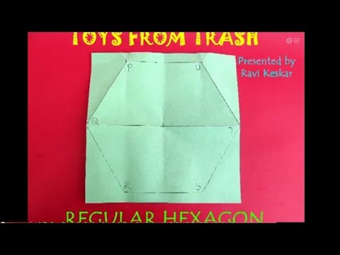 REGULAR HEXAGON - ENGLISH - Fold a regular Hexagon from a Square.