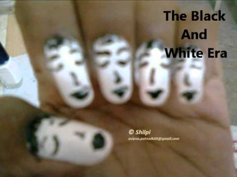Tour to Black & White Era Theme by Shilpi Nail Design- (Indian Nail Design Channel By SHILPI )
