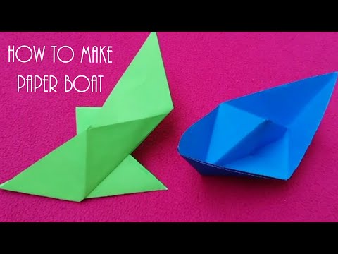 How to make a paper boat easy ||How to make a paper boat with a rudder ||origami paper boat