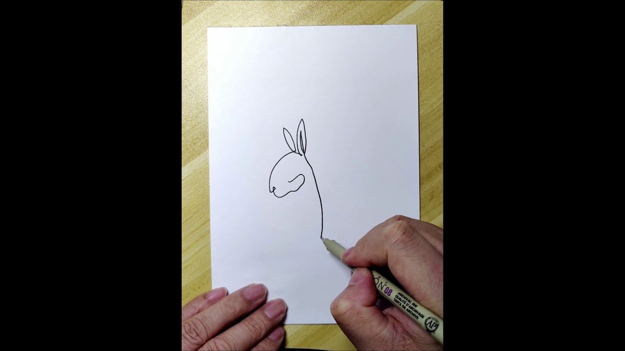 One line drawing Rabbit