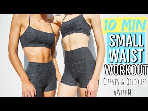 10 MIN Small Waist Workout- No Equipment  // Curves & Flat Belly // Sanne Vloet - #WithMe thumnail
