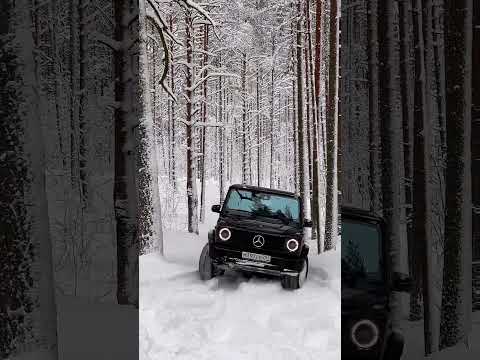 Black G Wagen snow offroad in forest.🥰 g63 amg.🔥