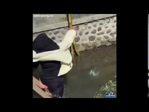 VIDEO LUCU - CEWE ISENG KECEBUR GOT