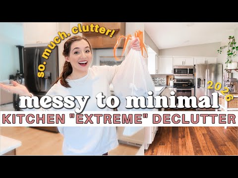KITCHEN DECLUTTER + ORGANIZE w/me! 🤪 MESSY TO MINIMAL MOM