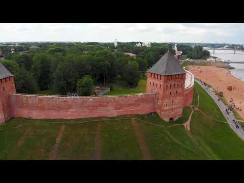 Великий Новгород с высоты птичьего полета, 4k