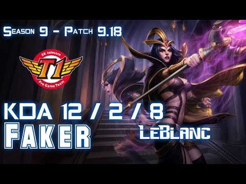 SKT T1 Faker LEBLANC vs GALIO Mid - Patch 9.18 KR Ranked