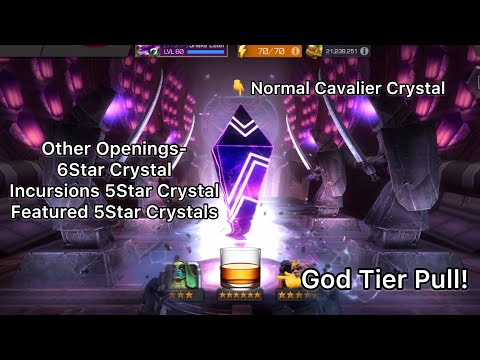 God Tier 6 Star From New Cavalier Crystal Drop Rates! Also Opening a Few Different Crystals, MCOC