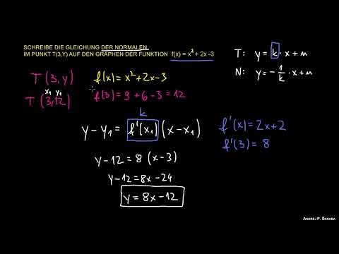 Gleichung der Normalen zur Kurve im Punkt T