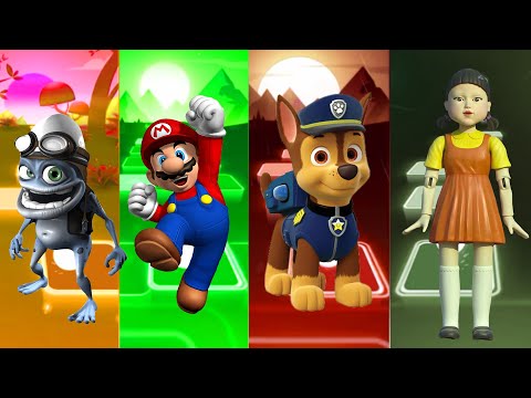 Crazy Frog vs Mario vs Paw Patrol vs Squid Game -Tiles Hop EDM Rush! #010