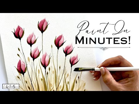 😱 BEST EVER!! Watercolor Flower Buds! Paint in Just Minutes! Beginner Friendly Success!!