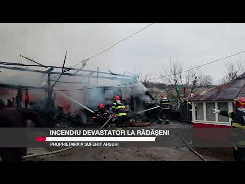 Incendiu devastator la Rădășeni. Proprietara a suferit arsuri