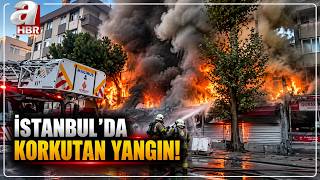 İstanbul Kartal’da Korkutan Yangın! Alevlerin Sardığı Market Küle Dönd