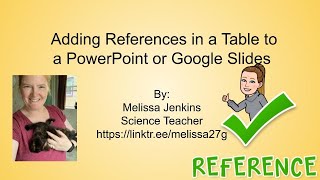 Adding References in a Table to a PowerPoint or Google Slides