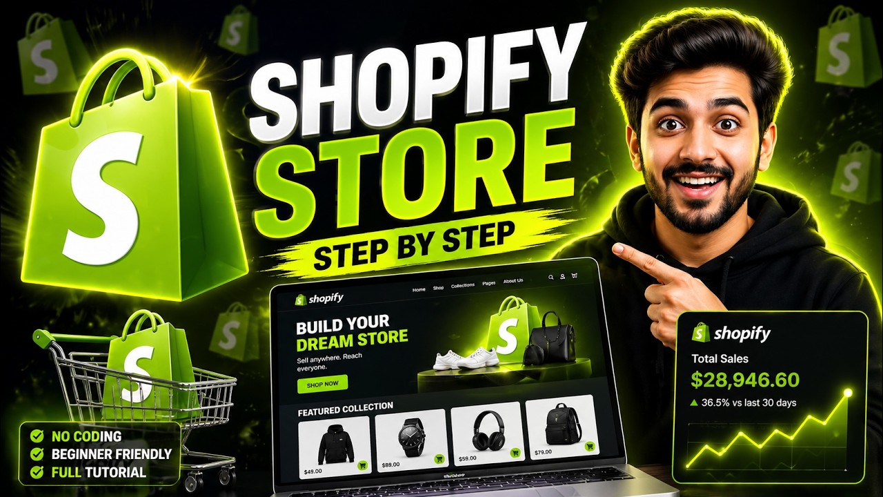 How To Make Shopify Store 2026 | Complete Shopify Website Tutorial For Beginners, Setup Step By Step