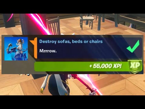 Destroy  SOFAS, BEDS OR CHAIRS! Fortnite Week 10 Legendary Quest Challenge Guide! Destroy Sofas!