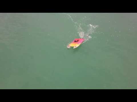 micro scratch built fast electric cat 12" boat