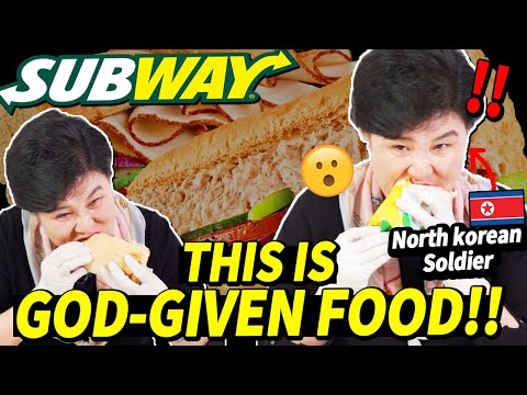 North Korean Soldier Tries US SUBWAY SANDWICH for the first time