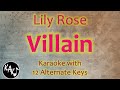 Villain Karaoke - Lily Rose Instrumental Cover Lower Higher Male Original Key
