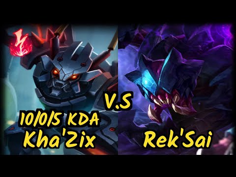 ChaseShaco (KHA'ZIX) vs REK'SAI - 10/0/5 KDA JUNGLE GAMEPLAY - NA Ranked DIAMOND