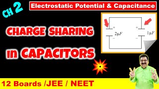 #30 Charge Sharing between two Capacitors, Electrostatic potential & Capacitance JEE, NEET, Class 12