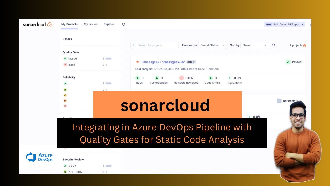 23. Configuring Sonarcloud in azure devops | Using Sonarcloud for static code analysis
