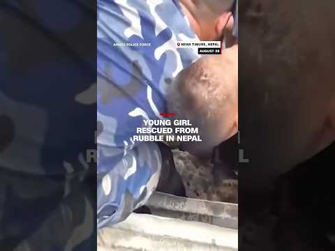 Young girl rescued from rubble in Nepal