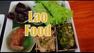 Eating Lao Food and Lao Cuisine for lunch at Tamarind Restaurant in Luang Prabang, Laos