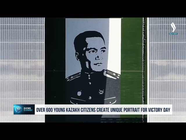 Over 600 young Kazakh citizens create unique portrait for Victory Day