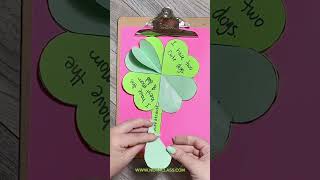 Lucky Four Leaf Clover Craft for St Patrick's Day with Blank Templates