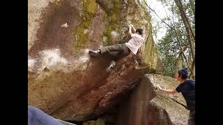 Video thumbnail of ラメント, 3_4段 (8a+). 瓢 (Fukube)