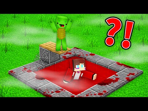 Mikey and JJ Jump Into POOL OF BLOOD And TURN INTO SCARY in Minecraft (Maizen)