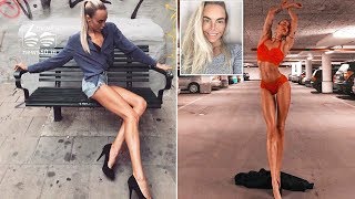 Swedish model Ia Ostergren shows off her 40-inch legs video