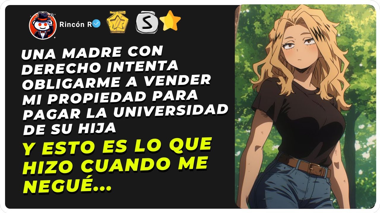 Madre con derecho intenta obligarme a vender mi propiedad para pagar la universidad de su hija y...