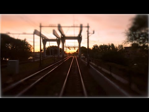Amazing sunset sky from a hyperlapsed train ride to Amsterdam