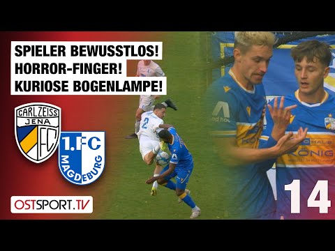 Player unconscious! Horrible finger! Bizarre arcing shot! CZ Jena - Magdeburg II | Regionalliga N...