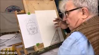 How to draw the face of Buddha Shakyamuni