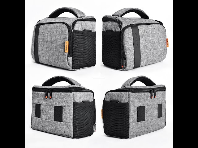 Vídeo relacionado con FOSOTO Bolsa Funda Cámara Réflex Digital DSLR SLR Antigolpe Impermeable de Hombro para 1 Cámara,1 ó 2 Lentes y Accesorios de Fotos para Canon 700D 1200D 600D, Nikon Sony a7 II a6400, Panasonic