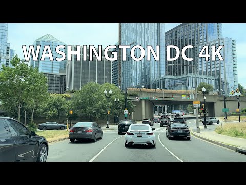 Washington DC 4K - Driving Downtown - Summer 2024 - USA