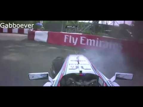 F1 CANADA 2014|MASSA-PEREZ ON BOARD CRASH ||HD||  ITA