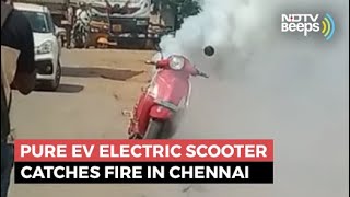 Pure EV Electric Scooter Catches Fire In Chennai